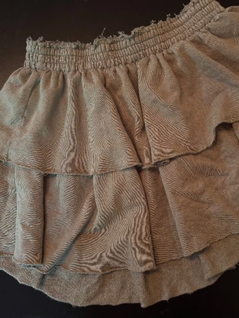 Aerie Olive Green Tiered Mini Skirt